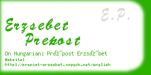 erzsebet prepost business card